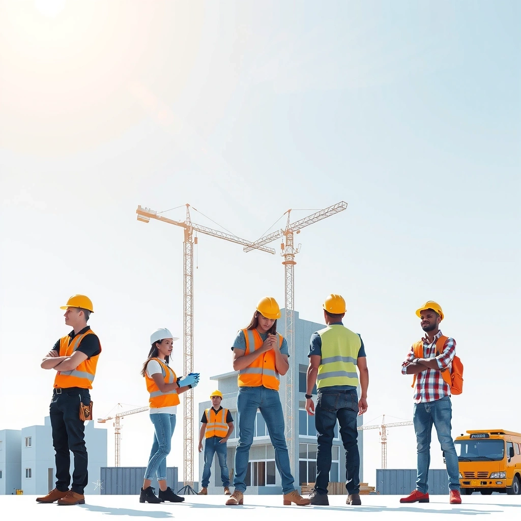 Professional buildfield team working on construction project in Philippines